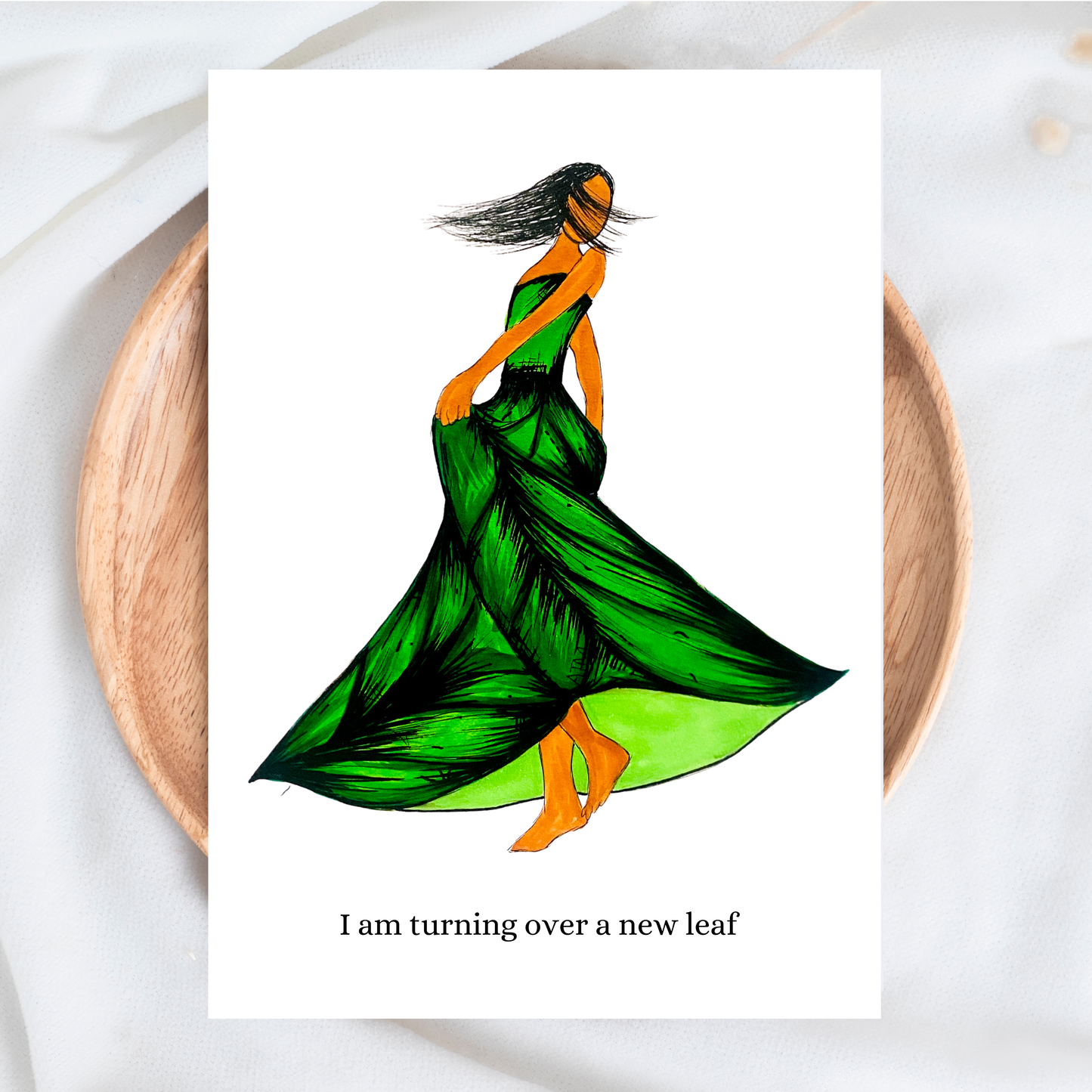 I Am Turning Over A New Leaf - Affirmation Card