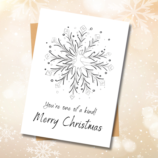 One Of A Kind Snowflake - Christmas Greeting Card
