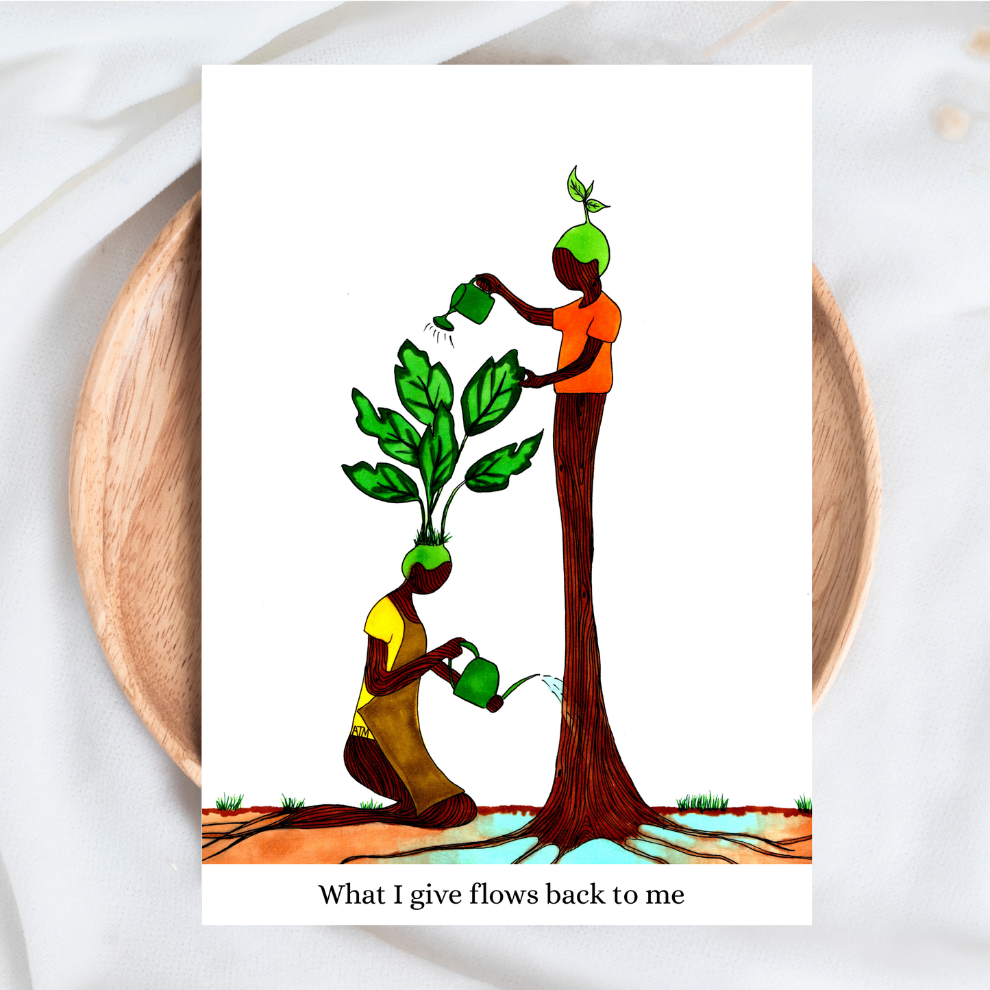 What I Give Flows Back - Affirmation Card