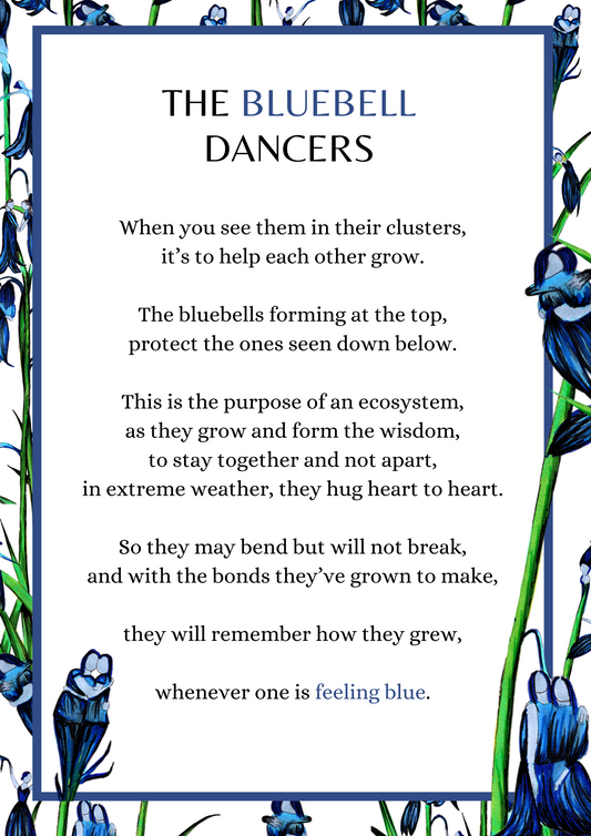 The Bluebell Dancers - Poem Print