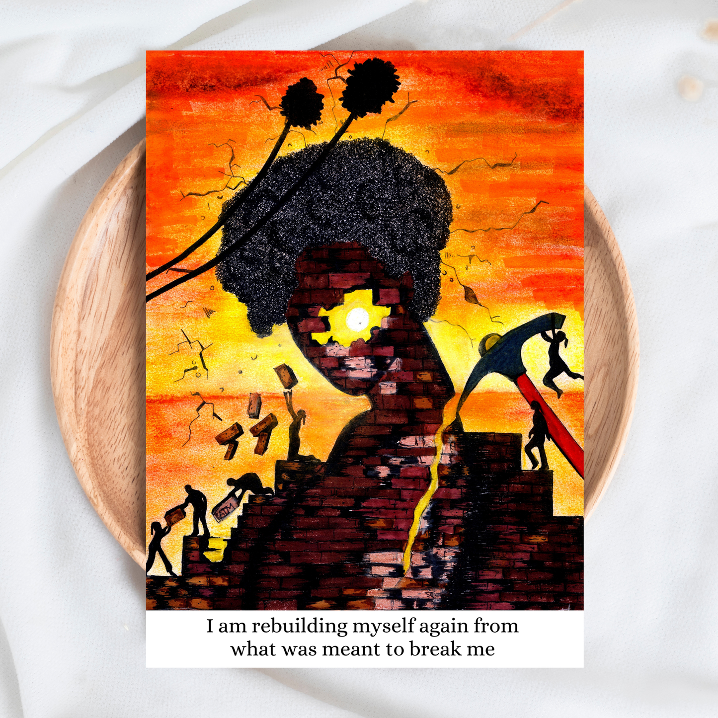 I Am Rebuilding Myself Again - Affirmation Card