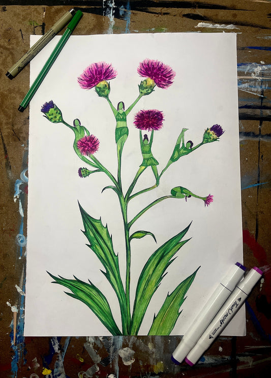 'The Thistles' Original Drawing